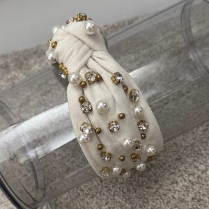 Elegant Cream Beaded Headband